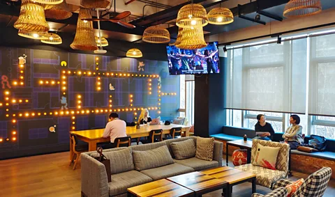 Getty Images WeWork kept beer on tap in their co-working spaces, but now offer alternative choices like seltzer based on feedback from members (Credit: Getty Images)