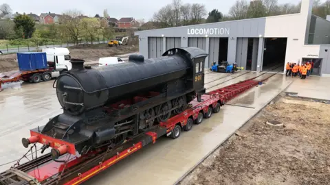 PA The Q7 locomotive as it is moved into Locomotion's £8m New Hall in in Shildon