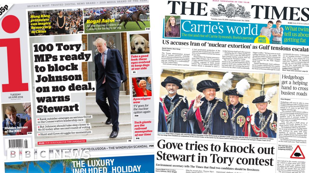 Rory Stewart’s PM bid on front pages Rory Stewart’s PM bid on front pages