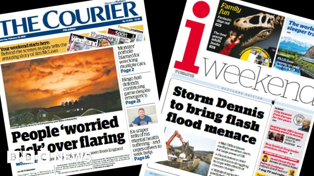 Storm Dennis weather warnings and Mossmorran flaring