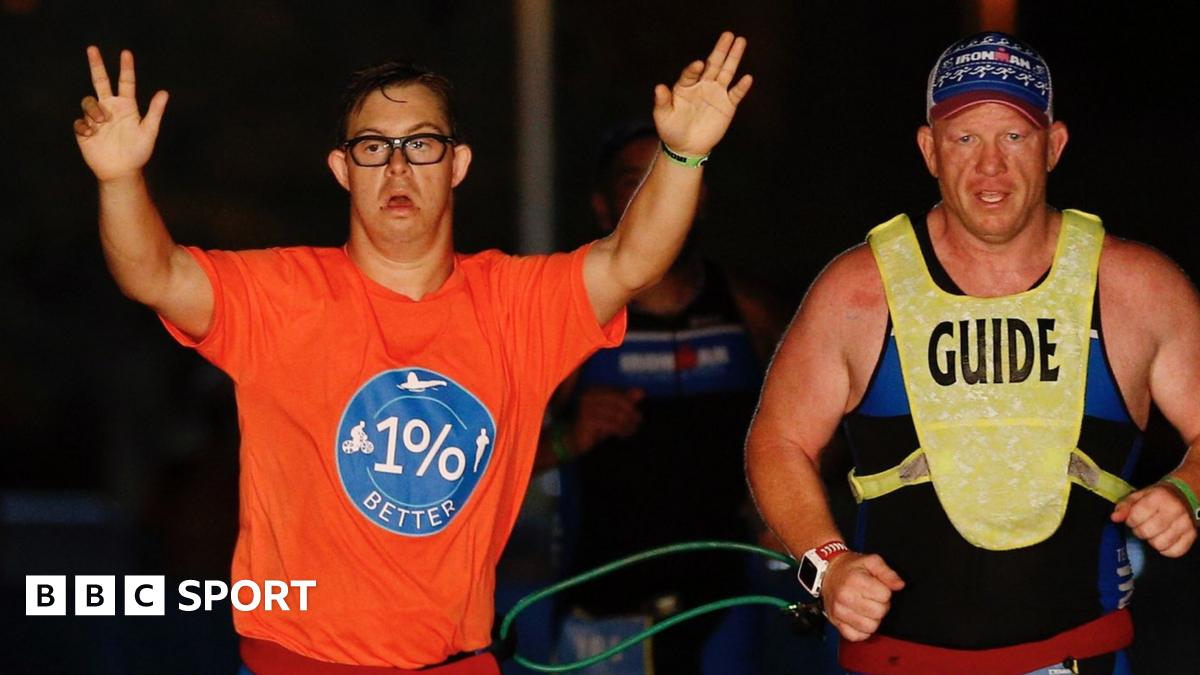 Chris Nikic becomes first person with Down’s syndrome to finish an Ironman triathlon Chris Nikic becomes first person with Down’s syndrome to finish an Ironman triathlon