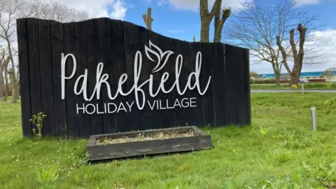 Andy Trigg/BBC Pakefield Holiday Village sign