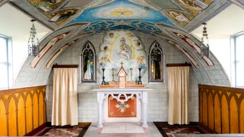 Getty Images The ornate altar of Italian Chapel on Lamb Holm in Orkney, Scotland, UK