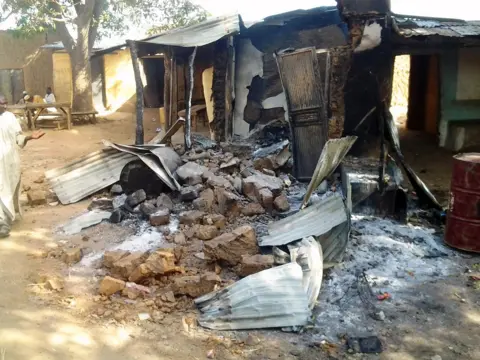 AFP Image of a destroyed village in Zamfara State