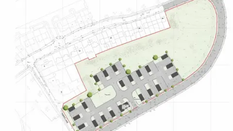 Vale of Glamorgan council Site plan shows pitches on a vacant plot of land