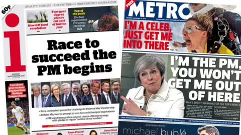 i and Metro front pages