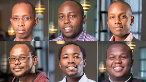 Cellulant Top - left to right: Ashford Kuria, Denis Mwaniki and Jeremiah Mbaria. Bottom - left to right: John Ndiritu, Kelvin Gitonga and Wilfred Kareithi. All Cellulant employees who were killed in the Dusit compound siege