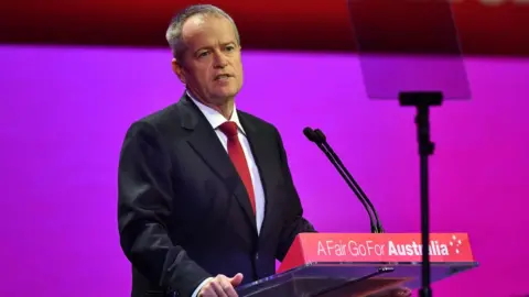 Getty Images Bill Shorten addressing a Labor Party conference