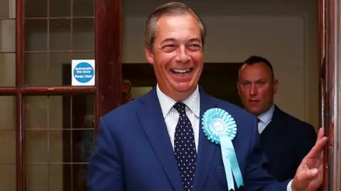 Reuters Nigel Farage at the EU election count in Southampton