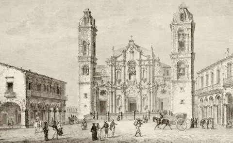 UniversalImagesGroup/Getty The Cathedral in Havana, Cuba circa 1880s. From a 19th century illustration.