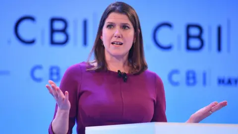 PA Wire Jo Swinson speaking at the CBI annual conference