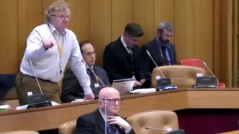 Aberdeen City Council webcast Alan Donnelly (seated at front)