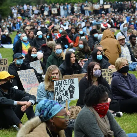 Wales News Service Protestors in Cardiff