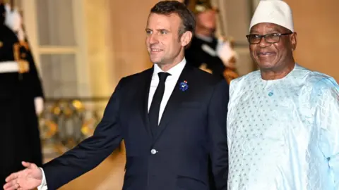 Getty Images French President Emmanuel Macron with his Malian counterpart Ibrahim Boubacar Keïta in 2019