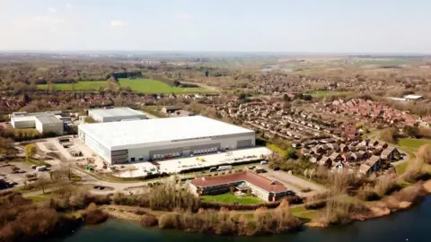 Blakelands Residents' Association Drone picture of the Blakelands warehouse