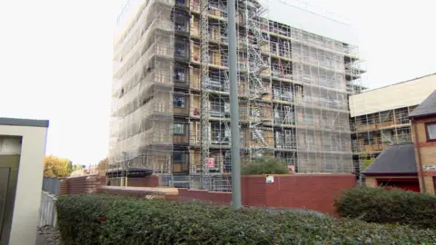 BBC Scaffolding around building