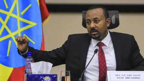 EPA Ethiopian Prime Minister Abiy Ahmed speaks during a question and answer session in parliament, Addis Ababa, Ethiopia 30 November 2020