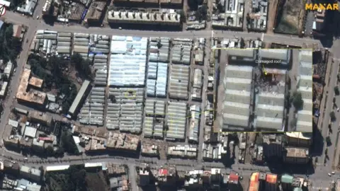 EPA/MAXAR TECHNOLOGIES  A handout satellite image dated 30 November 2020 and made available by MAXAR Technologies shows damage to buildings at Mekelle market area, Tigray, north Ethiopia. Ethiopia"s government on 29 November 2020 said their forces they were in full control of Mekelle, northern Tigray region"s capital, after defeating the Tigray People"s Liberation Front