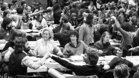 Getty Images The Green Party conference in 1982