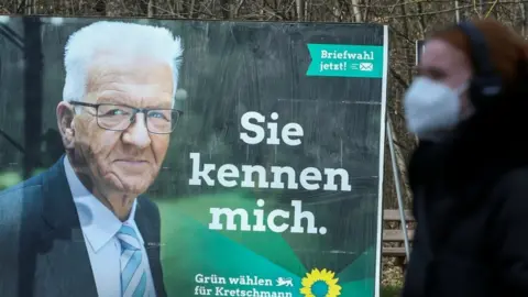 Reuters An election poster showing Winfried Kretschmann