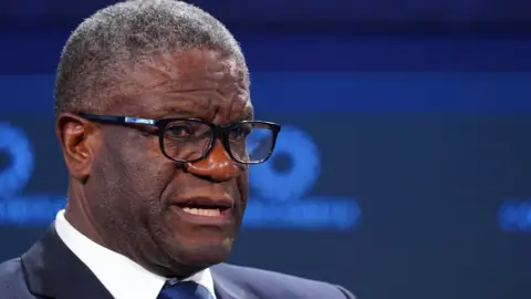Getty Images for Concordia Summit Dr Denis Mukwege speaks on stage during The 2022 Concordia Annual Summit on September 19, 2022.