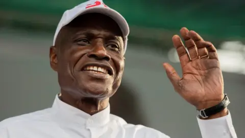 Reuters Congolese Presidential candidate Martin Fayulu addresses his supporters during a campaign rally in Goma, North Kivu province, Democratic Republic of the Congo November 30, 2023.