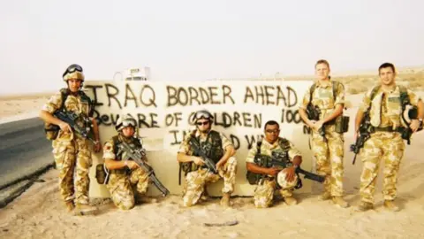 Jordan Davies Jordan Davies and soldiers in Iraq