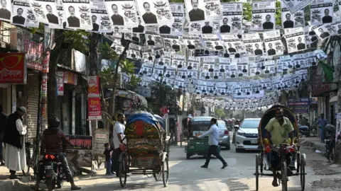 Getty Images Election banners in the Bangladeshi capital Dhaka