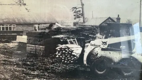 Bill Parton Black and white photo of the yard