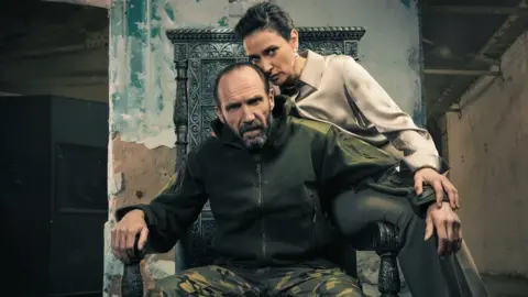 Oliver Rosser  Ralph Fiennes and Indira Varma