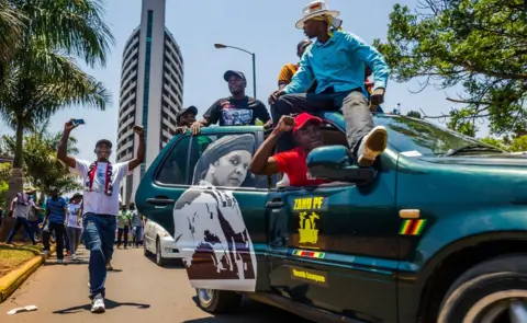 AFP Supporters of Zimbabwe"s President gather at his party headquarters to show support to Grace Mugabe becoming the party"s next Vice President after the dismissal of Emerson Mnangagwa November 8 2017