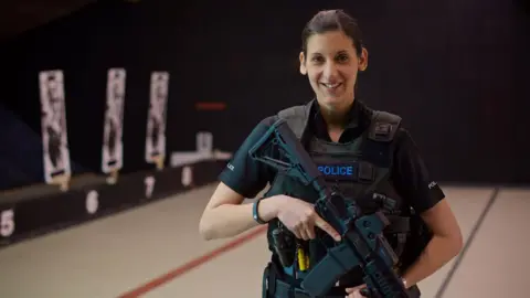 West Midlands Police Rebecca Kalam in her firearms uniform