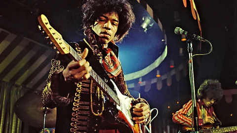 Jimi Hendrix famously smashed and set fire to his ’65 Strat at the 1967 Monterey Pop Festival (Marc Sharrat / REX)