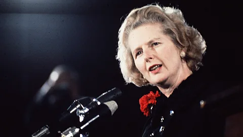 British prime minister Margaret Thatcher had elocution lessons to make her voice sounds lower. (Hulton Archive/Getty Images)