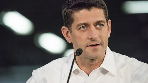 Getty Images US House Speaker Paul Ryan recently asked for a more modern dress code for the Speaker's Lobby, an ornate room in the US House of Representatives (Credit: Getty Images)