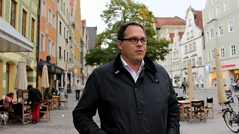 Julie Ovgaard Local journalist Michael Klarner leads Illuminati-themed walking tours to educate visitors on the group’s relationship to Ingolstadt (Credit: Julie Ovgaard)