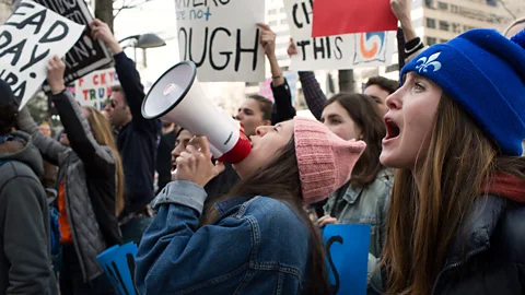 Getty Images Demonstrators participate in the March for Our Lives rally against gun violence in March 2018 in Washington, DC (Credit: Getty Images)