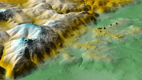 Pacunam 3D maps made from Lidar data reveal pyramids and other structures hidden in the jungle, as seen in this image of El Zotz (Credit: Pacunam)