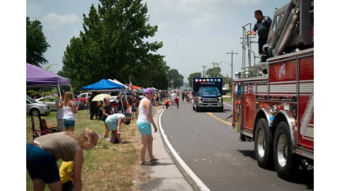 Joe Proudman/UC Davis Valmeyer residents return to the old town location for 4th of July celebrations in 2019 (Credit: Joe Proudman/UC Davis)