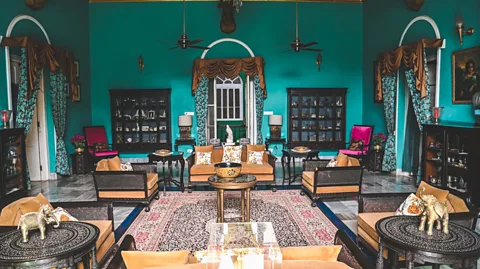 Joshua Paul Akers Previously Akshita's grandmother's personal space, the upstairs living area is a riot of colour and texture (Credit: Joshua Paul Akers)