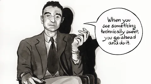 Robert Oppenheimer, the scientific director of the Manhattan Project.