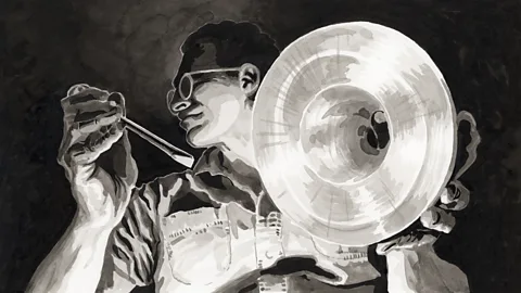 Slotin in the moments before the accident.