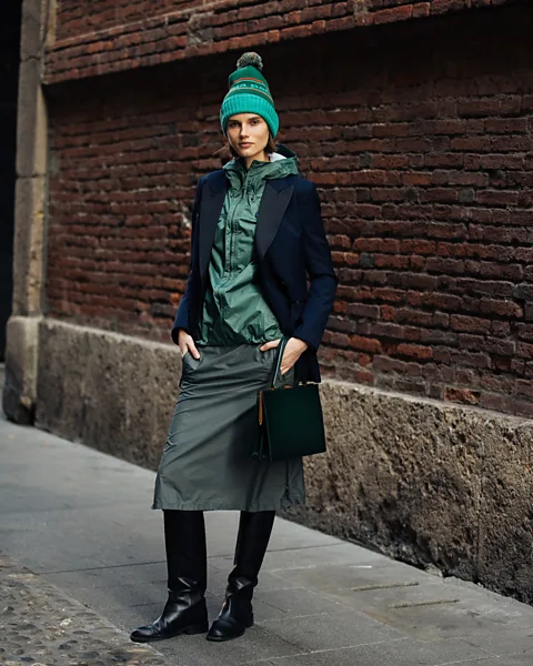 Getty Images Model Giedre Dukauskaite wears a Patagonia hat and zip-up jacket – the label is a pioneer of sustainable practices (Credit: Getty Images)