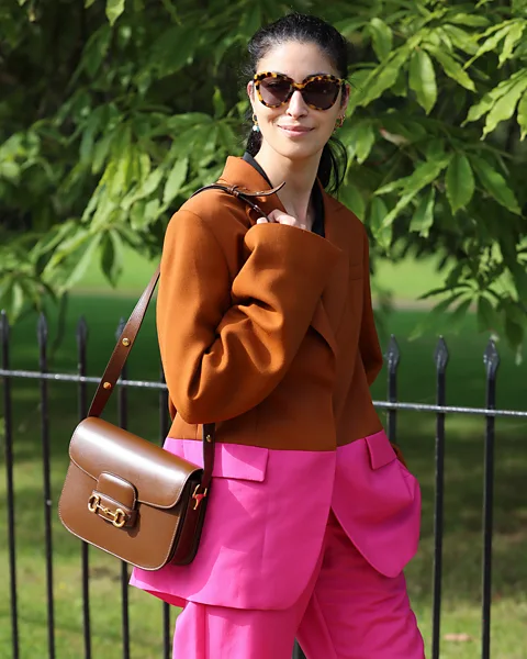 Getty Images The iconic Gucci horsebit 1955 handbag has recently been reinvented using sustainable materials (Credit: Getty Images)