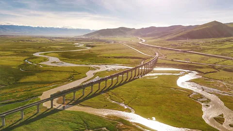 Wang Lu One-seventh of the line's roughly 2,000km route is built on bridges (Credit: Wang Lu)