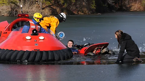 Neotrich Small hovercraft can be used to rescue people in difficult environments such as frozen ponds (Credit: Neotrich)